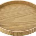 PATIKIL Wood Serving Tray 8 Inch, 1 Pack Round Decorative Platter for Home Kitchen Table Candle Holder