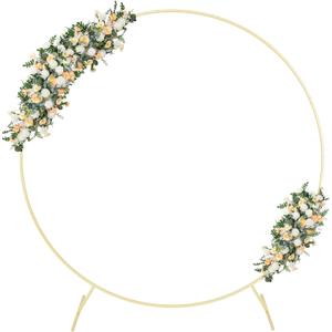 Round Backdrop Stand Metal Circle Balloon Arch Frame, Backdrop Stand Arch, Wedding Arches for Ceremony Birthday Party Bridal Graduation Decoration Baby Shower (gold, 6 ft)
