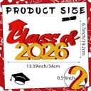 2 x Class of 2026 Sign Graduation Party Decorations 2026 Grad Photo Booth Prop Graduation Table Centerpieces for Senior Night Decor Signs College High School Party Supplies(Red and Gold)