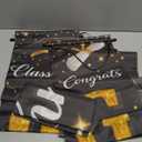 3 Pcs Graduation Decorations Class of 2026 | Hanging Porch Supplies for College Graduation Indoor/Outdoor Decor | Large Graduaiton Set: Gold & Black Congrats Grad Party Backdrop and Banner