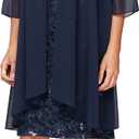 Alex Evenings Women's Short Embroidered Illusion Robe 14