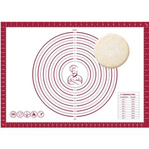 Dough Mat Silicone Baking Mats for Rolling Pastry Kneading Sheet Sourdough Bread Baking Supplies Red 28x20" 0.45mmT