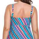 FULLFITALL Women Plus Size Tankini Swim Top Swimwear Bathing Suit Tank Top Bandeau (No Bottom) (Tk536-004)