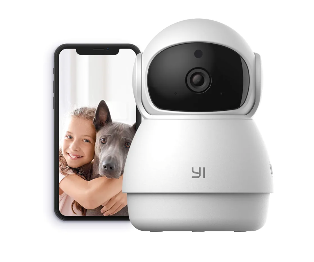 YI Pan-Tilt Security Camera, 360 Degree 2.4G Smart Indoor Pet Dog Cat Cam with Night Vision, 2-Way Audio, Motion Detection, Phone APP, Compatible with Alexa and Google Assistant