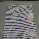 LilyCoco 3/4 Length Sleeve Womens Tops Boat Neck Striped Shirt Long Cotton Tshirts Blue Large (Blue, L)