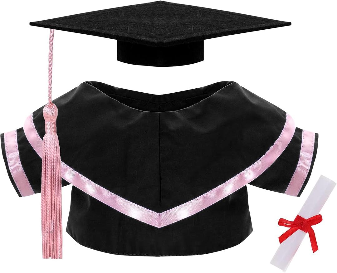 Graduation Doll Clothes Class of 2026 Plush Stuffed Animal Outfit Pet Dog Doll Cap and Gown Fits 12" Doll Bear for Graduation Day Gifts