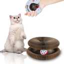 Kitty Curls Cat Toys,Magic Organ Cat Scratching Board for Indoor Cats, Foldable Accordion Honeycomb Scratcher with Ball, Interactive Twisty Paws (1PCS)