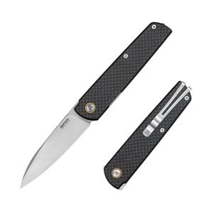 SRM Folding Knife with Reversible Pocket Clip, Lightweight EDC Pocket knife with G10 Handle, for Men and Women Camping Survival Hiking (Black)