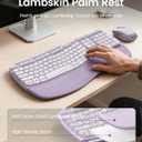 Purple Ergonomic Wireless Keyboard and Mouse Combo, Sablute 2.4G Full Size Ergo Wave Key Board with Cushioned Plam Rest, Natural Typing, 3 DPI Adjustable Silent Mouse for Computer/Laptop/Windows/Mac