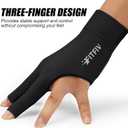 Billiards Glove Professional 3-Finger Pool Glove for Left Hand, Snooker Cue Gloves for Men and Women (Black)
