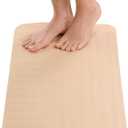 ENKOSI Bath Mat for Bathtub and Shower Floors - Non Slip Shower Mat  Anti Slip Tub tub Mat with Strong Suction Cup Grip  Soft, Beige Bathroom Mat for Inside Baths and Showers (28x16 Beige)