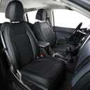 LUCKYMAN CLUB 2 Front Chevy Colorado Seat Covers, fit for 2015-2022 Colorado Crew Cab Z71 LT ZR2 Work Truck with Faux Leather (Black 2 pcs)