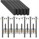 6 Pack 10Ft String Light Poles for Outside and 25 Pack Deck Balusters 36" Staircase Baluster for Deck Systems. Outdoor lighting brackets and railings are used for terraces, decks, backyards