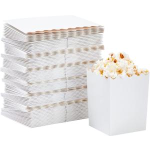 Juvale 100 Pack Mini Popcorn Boxes for Party, Bulk White Popcorn Containers for Movie Night Decorations (3 x 4 In) - Carnival Decor