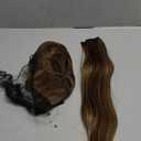 REECHO 20" Straight Long 4 PCS Set Thick Clip in on Hair Extensions Chocolate Brown with Highlights