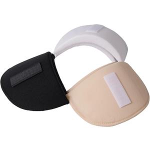 3 Pairs Set-in Shoulder Pads, 1.5cm Thickening Foam Shoulder Pads for Womens Clothing,No-Sewing Required Breathable Sponge Pads for Sloping High Low Shoulders Blazer Suit (1Black+1White+1Skin)