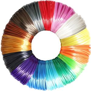 15 Bright Colors 1.75mm 3D Pen Silk PLA Filament Refill, Each Color 4m, Total 60m 3D Printer Silk PLA Sample Pack, Compatible with FDM 3D Printer and 3D Pen, Not Support for 3Doodler Pen