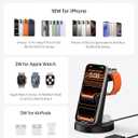 Anlmz 3 in 1 Charging Station for iPhone, Wireless Charger for iPhone 17 16e 16 15 14 13 12 11 X Pro Max & Apple Watch - Wireless Charging Station for AirPods 4 3 Pro