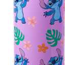 Silver Buffalo Disney Lilo and Stitch Tropical Sitting Stitch Double Walled Stainless Steel Water Bottle, 25 Ounces