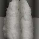 MEGO Fluffy Faux Rabbit Fur Bean Bag Chair Cover(No Filler), Ivory Shaggy Fuzzy Striped Stuffed Animal Storage Beanbag, 3FT Large Furry Ribbed Bean Bag Cover for Bedroom Living Room, Anti-Slip, Beige (Large(38"x38"x40"))