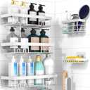 Moforoco Adhesive Shower Caddy Organizer Shelves Rack - 5 Pack Corner Bathroom Storage Organization, Home & Kitchen Decor Inside RV Accessories, Hanging First Apartment Household Camper Essentials