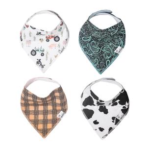 Copper Pearl 4 Pack Soft Cotton Baby Bibs for Drooling and Teething, Absorbent Drool Bibs for Baby Girl and Boy, Adjustable to Fit Newborns to Toddlers, Tons of Styles (Jo)