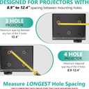 WALI Projector Mount Ceiling/Wall - Universal 3-in-1 Bracket with Extension Pole, Height Adjustable Holder for LCD/DLP Projectors, Supports up to 44lbs (PM-003-B), Black