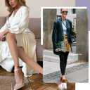 MANZI Run Resistant Control Top Panty Hose Opaque Tights (Black, XL)