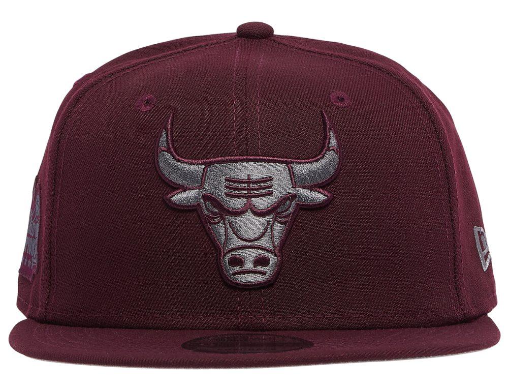 New Era 9Fifty Cap Chicago Bulls Ripstop Front Maroon