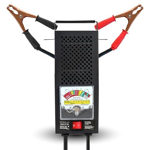 Schumacher Electric 100A Car Battery Load Tester and Voltmeter, for Batteries Up to 1000 Cranking Amps, Charging System Diagnosis, for 6V/12V Power Sport, Automotive, and Marine Batteries, BT-100