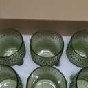 Vintage Glassware Drinking Glasses Set of 6,12 oz Hobnail Glass Cups,Embossed Green Water Tumbler,for Beer,Cocktail,Whiskey,Juice and Various Mixed Drinks- 1 Cleaning Brush
