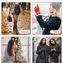 Justay Fleece Lined Tights Women Warm Thermal Fake Translucent Pantyhose Thick Sheer Leggings for Winter Gifts (Brown), L