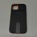 SURITCH for iPhone 15 Case with Magnetic Camera Slide Cover and Adjustable Kickstand, Compatible with MagSafe, Shockproof Bumper Case Slim Protective Cover 6.1 Inch, Black