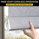 UNISHADES Light Filtering Cordless Roman Shades for Indoor Windows & French Doors, 34 1/4" W × 60" H - Light Filtering - Grey
