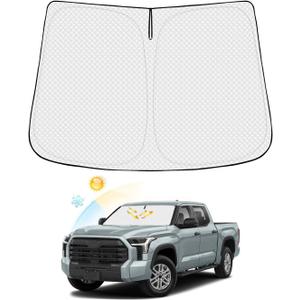 Windshield Sun Shade for 2022-2025 2026 Toyota Tundra Accessories Thicken 6-Layer Front Window Sunshade Cover Sun Visor Protector Foldable Block UV Rays Keep Vehicle Cool