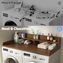 2-Tier Washer and Dryer Countertop with 2.75" H Guard,54" W x 27.5" D Laundry Countertop Cover with Non-Slip Pad,Large Space Laundry Topper for Folding Clothes Over Washer and Dryer-Brown