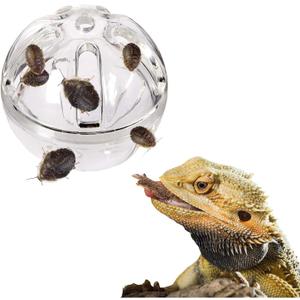 Bearded Dragon Feeder Toy Reptile Foraging Ball Lizard Enrichment Interactive Toy Reptile Terrarium Tank Decor for Lizard,Chameleon Small Animals (3.4 Inch)