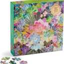 Galison Succulent Mosaic 500 Piece Foil Puzzle from Galison - 20" x 20" Beautifully Illustrated Puzzle, Thick & Sturdy Pieces, Fun and Challenging Activity for Adults, Unique Gift Idea!
