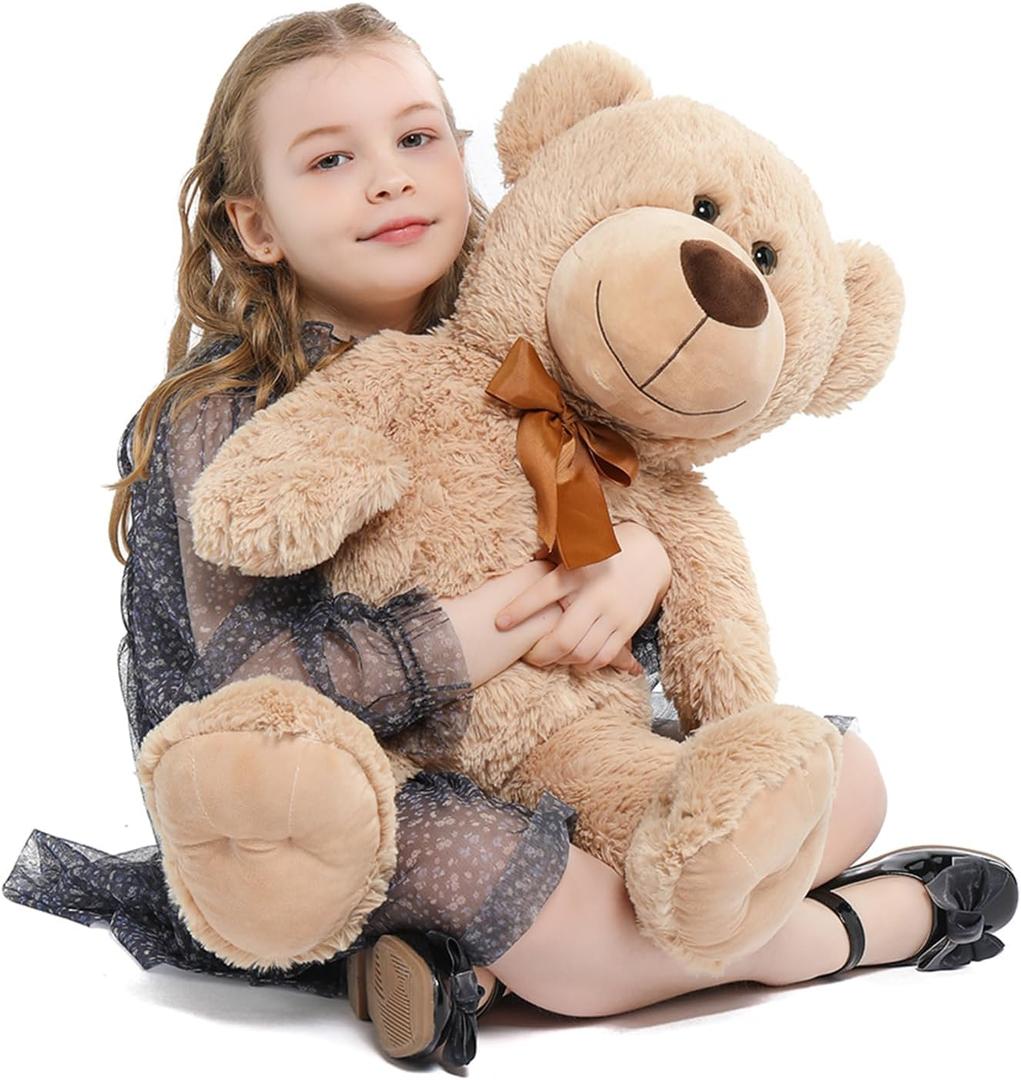 Tezituor Brown Teddy Bear Stuffed Animal, 26 inch Large Stuffed Teddy Bear Plush for Girl Boys Girlfriend, Soft Teddy Bear Toy Gift for Baby Shower, Birthday