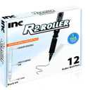 Inc. R2 Rollerball Pens - 0.7 mm Medium-Point Pen Set With Comfort Grip for School, Office, Writing, and Journaling, 12 Pack, Black Ink