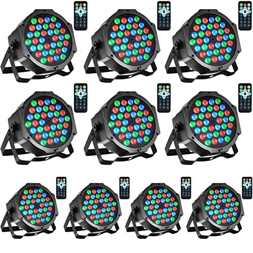 Amazon.com: LUNSY Dj Lights, 10 Pack 36 LED Par Lights Stage Lights with Sound Activated Remote Control & DMX Control, Stage Lighting Uplights for Wedding Club Music Show Christmas Holiday Party Lighting : Musical Instruments