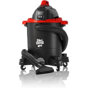 Dirt Devil 8 Gallon Corded Wet Dry Shop Vacuum, Portable, Heavy Duty Vacuum for Garage, Home, Workshop or Vehicle, Compact Design with Versatile Tools, Wet/Dry Shop Vac