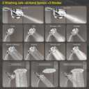 High Pressure Shower Heads,Rain Shower Head with Handheld Spray,10 Spray Modeswith Extension Arm (Silver, 12 Inch)