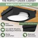 10 inch Paper Plate Dispenser Holder Bamboo Under Cabinet Vertical Rack for Kitchen Countertop Organizer Space Saver Shelf Lid Holder Counter Storage Can Dispenser Pantry Aid Caddy Estante (Black)