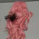 Cosplay Long Pink Wig 28 Inch Middle Part Synthetic Wig Realistic Gifts Party Wigs for Women Daily Use Colorful Wigs (Pink)