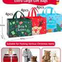 YALTOON 15 Pack Large Christmas Gift Bags Bulk, Heavy Duty Reusable Tote Bags with Handles, Non-Woven Christmas Bags for Gifts, Holiday Shopping, Xmas Party Favors, 15pcs L 16.9" x12.6x7.1