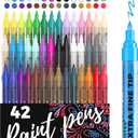 ARTISTRO 42 Acrylic Paint Pens, Art Set Acrylic Markers for Textile, Canvas, Rock, Glass, Wood, Paper, Pumpkin, DIY, Paint Markers for Kids and Adults