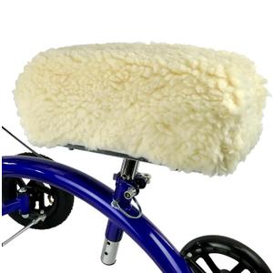 KneeRover Deluxe Plush Synthetic Sheepskin Knee Scooter Pad Cover Cushion - Knee Rover Pad Accessory Features Thick Comfortable Foam Padding - Fits Most Models