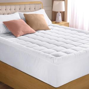 Utopia Bedding Short Queen Mattress Pad, Quilted Fitted Premium Mattress Protector, Deep Pocket Cover Stretches up to 16 Inches, Fluffy Pillow Topper (60x75 Inches, White)