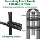 AMAGABELI 8 Panels 24in(H)10ft(L) Decorative Garden Fence No Dig Rustproof Metal Pre-Linking Fence Panels Garden Edging Border Animal Barrier Fencing for Flower Beds Yard Patio Outdoor Decor Black